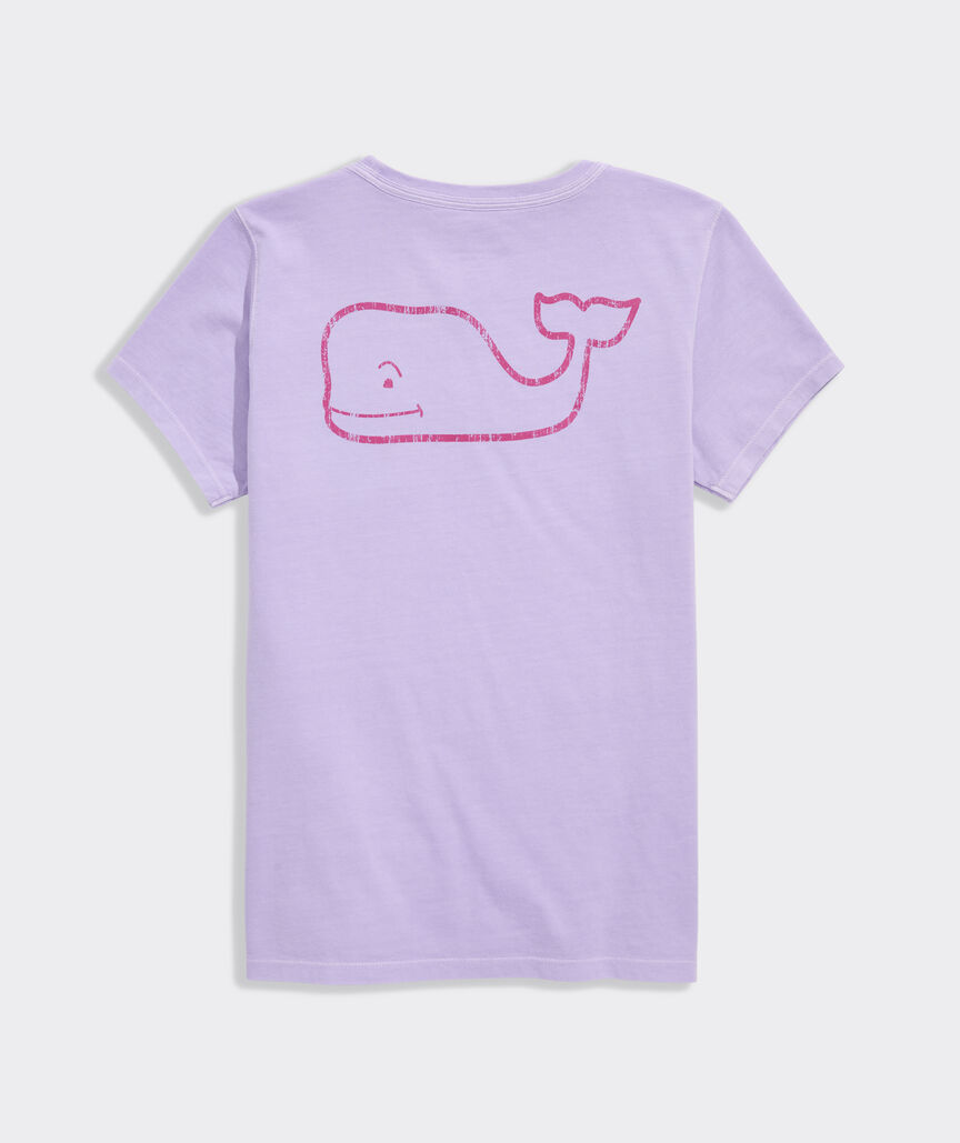 Girls’ Garment-Dyed Vintage Whale Short-Sleeve Pocket Tee