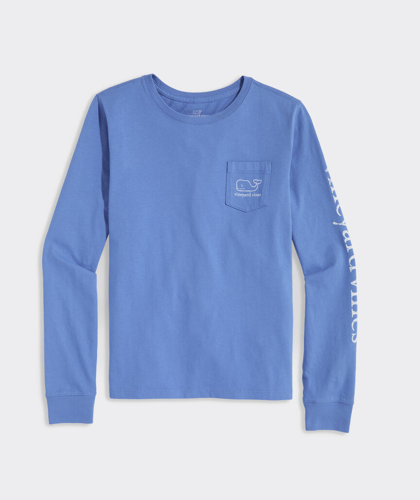 Girls' Vintage Whale Long-Sleeve Pocket Tee