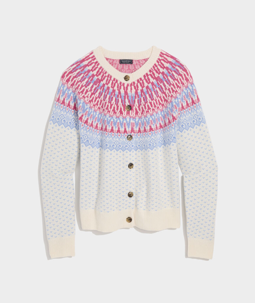 Wool Blend Fair Isle Cardigan