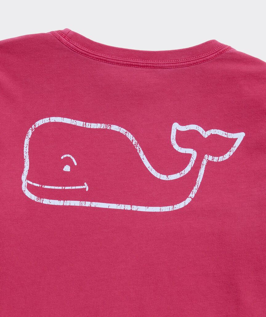 Girls' Garment-Dyed Vintage Whale Long-Sleeve Pocket Tee