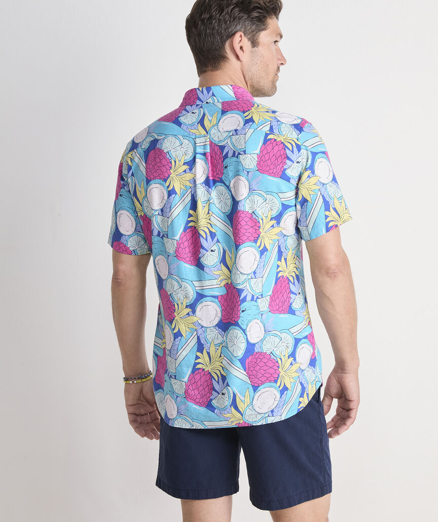 Pina Cool-ada Linen Blend Short-Sleeve Shirt