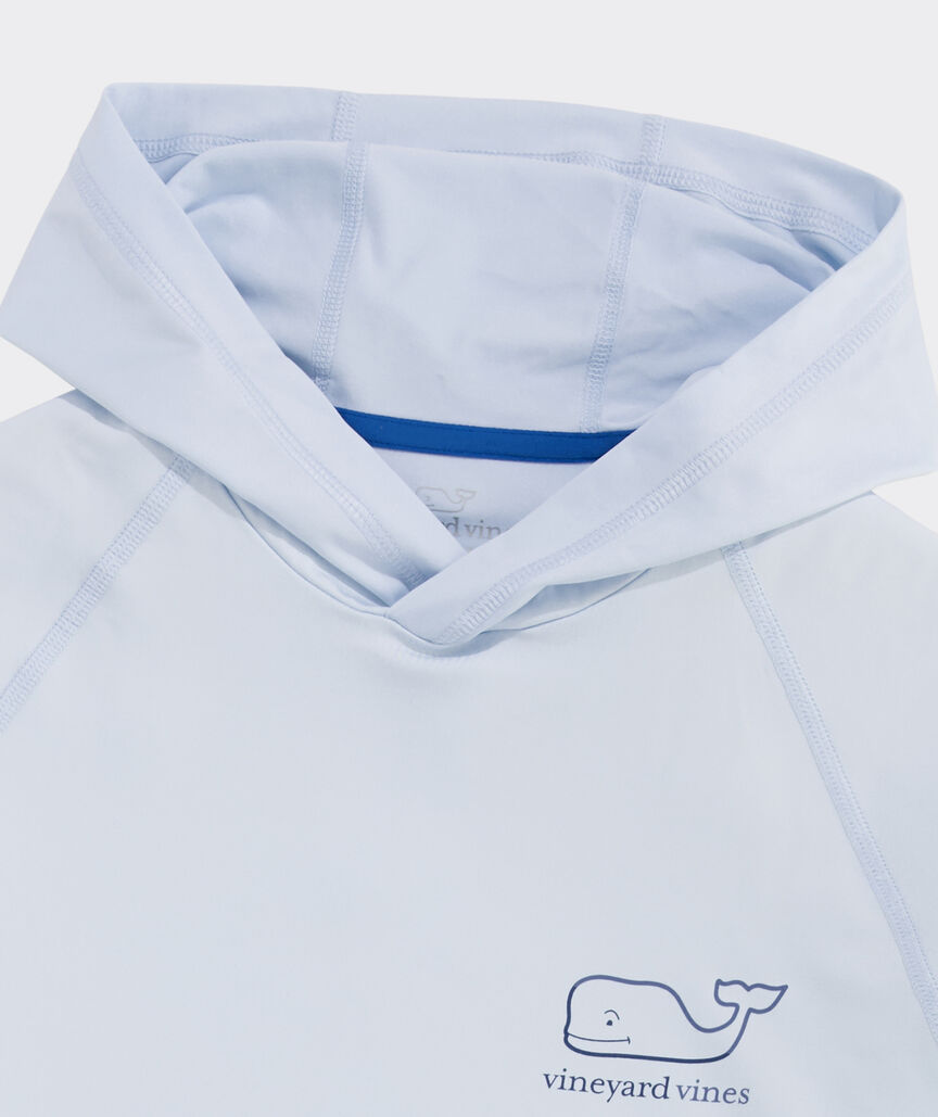 Performance Burgee Whale Long-Sleeve Harbor Hoodie Tee