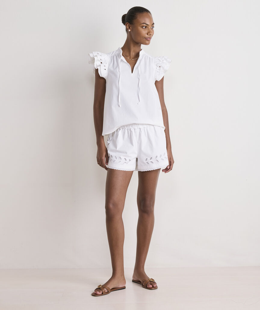 Eyelet Pull-On Shorts