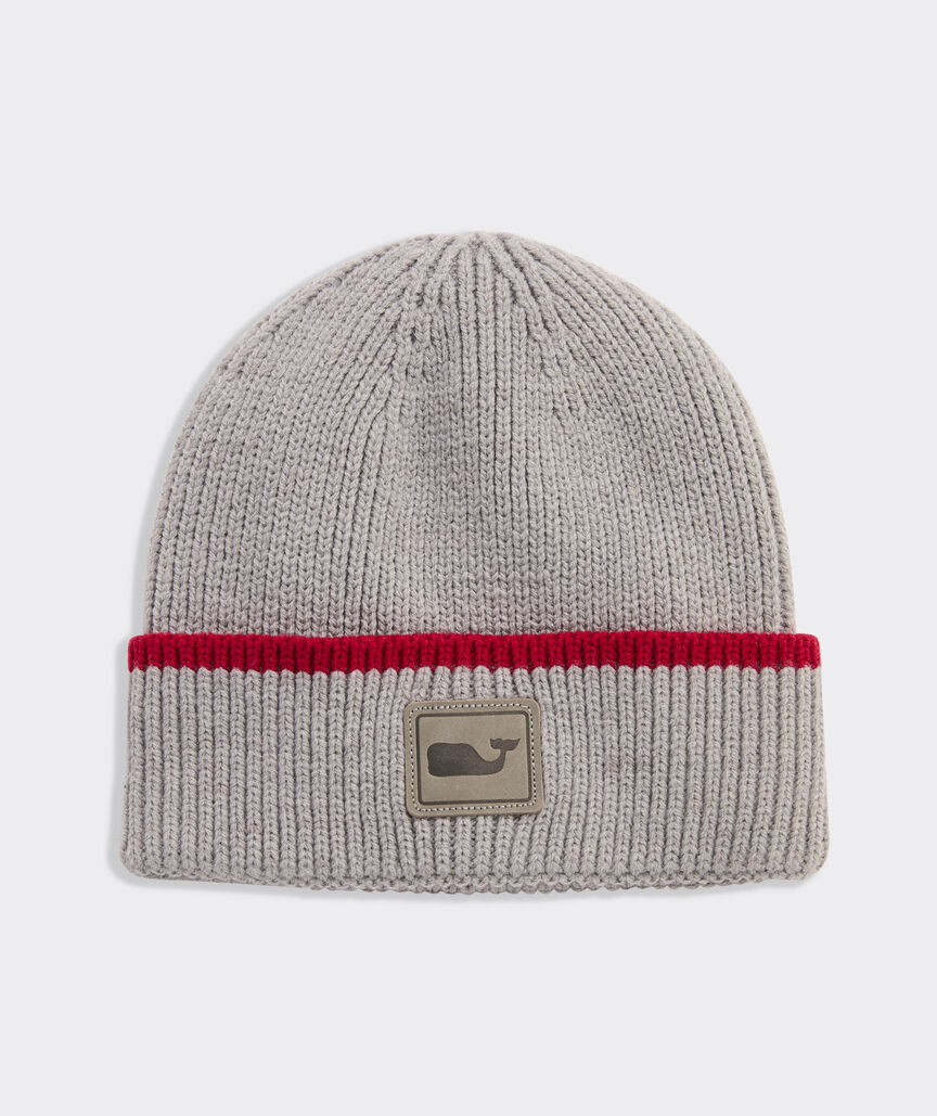 OUTLET Rib Knit Cuff Beanie with Tipping