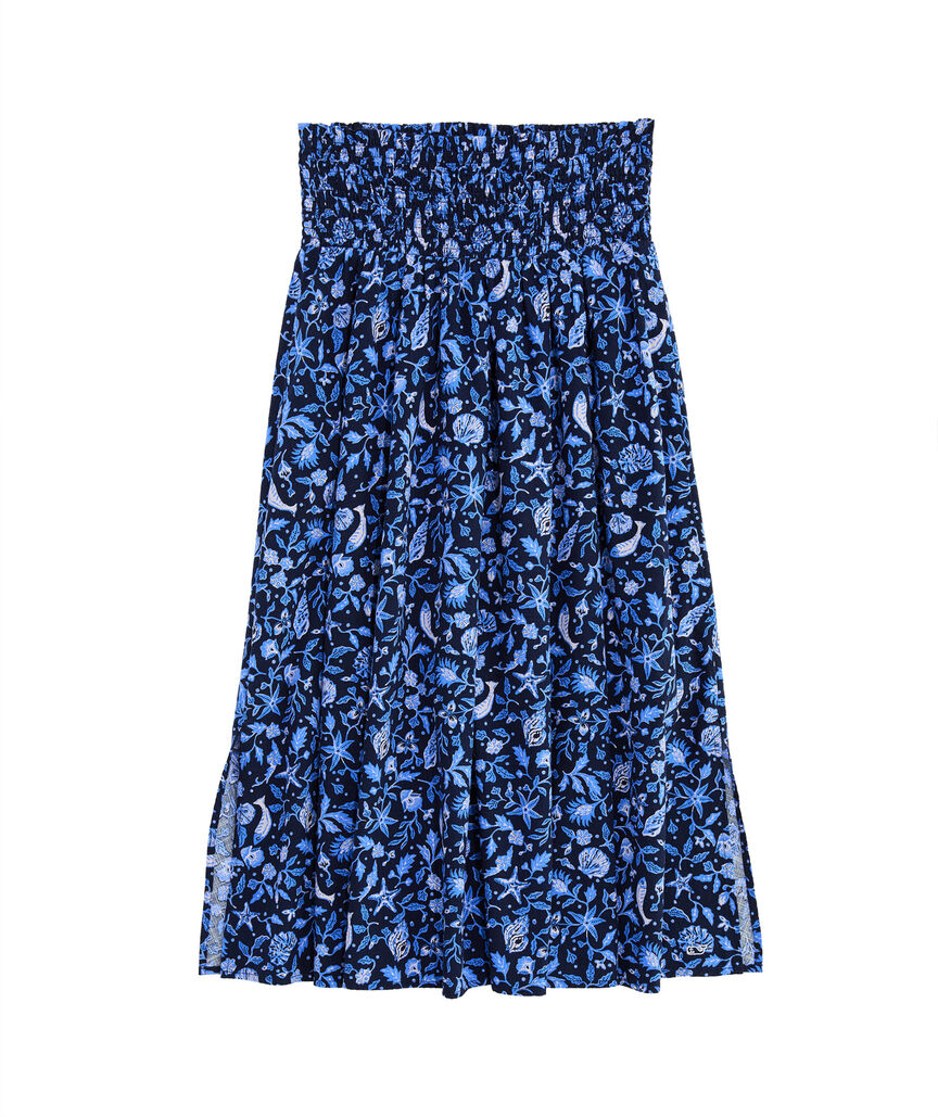 OUTLET Smocked Waist Midi Skirt