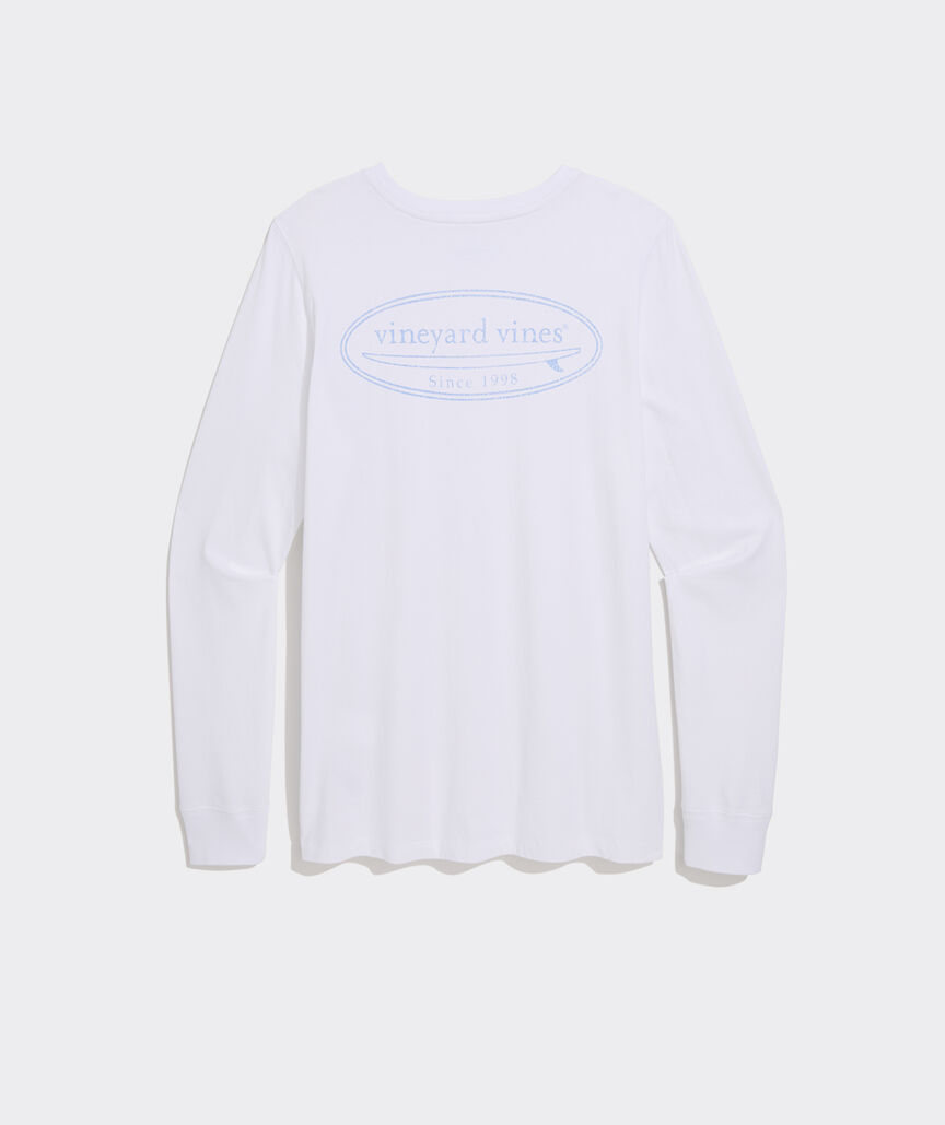 Women's Garment-Dyed Surf Logo Long-Sleeve Pocket Tee