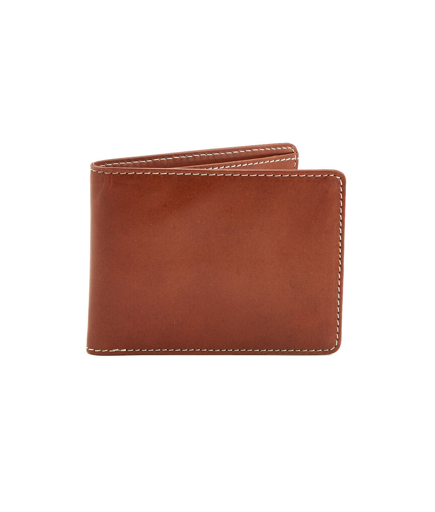 Leather Billfold Wallet with Repp Stripe Interior