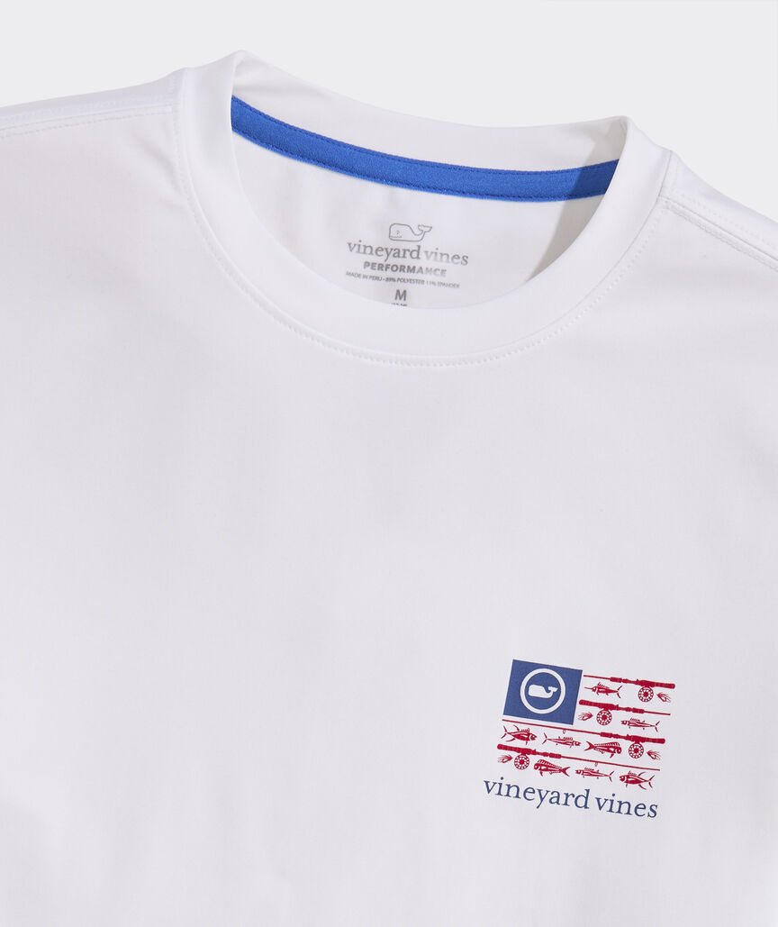 Boys' Performance USA Reel Flag Short-Sleeve Harbor Sun Tee