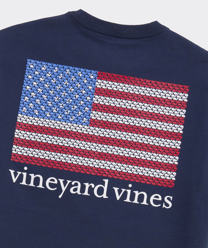 Micro Whale American Flag Short-Sleeve Pocket Tee