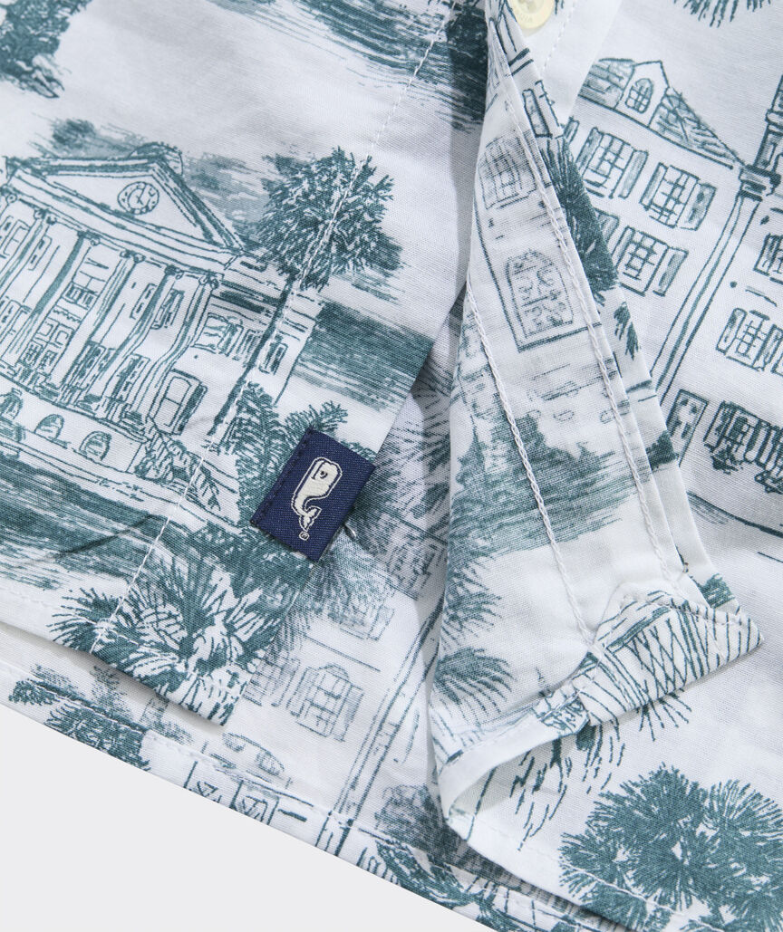 Charleston Scene Cotton Short-Sleeve Shirt