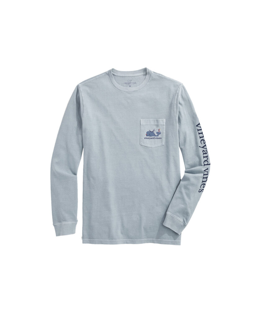 OUTLET Boys' Sleigh Ride Whale Long-Sleeve Pocket Tee