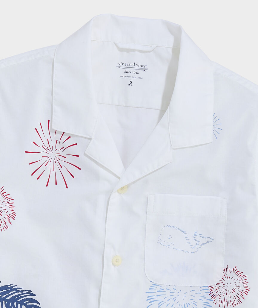 Boys' 4th Of July Scenic Short-Sleeve Cabana Shirt