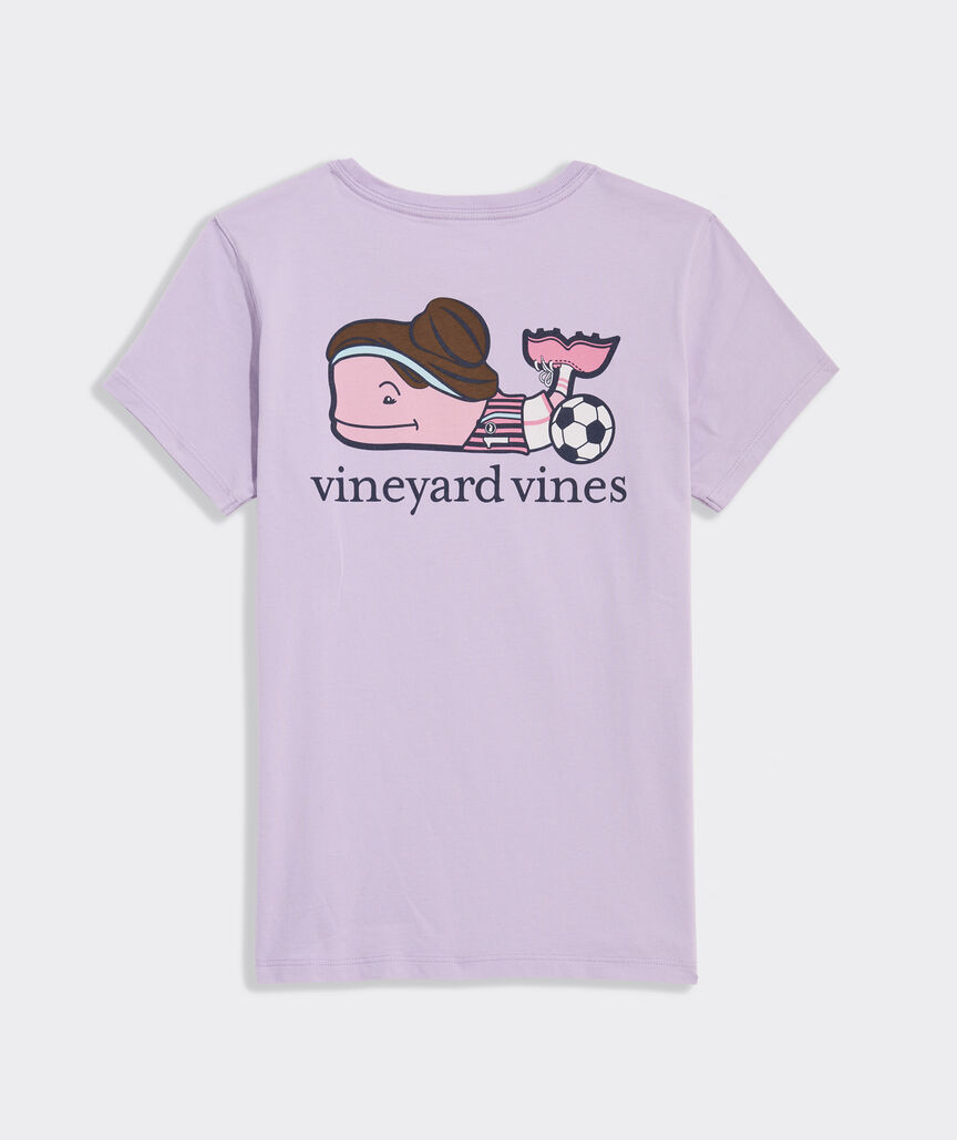 Girls' Soccer Player Whale Short-Sleeve Pocket Tee