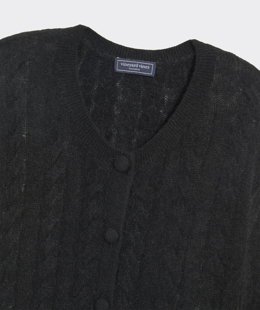Brushed Cashmere Cable Cardigan Sweater