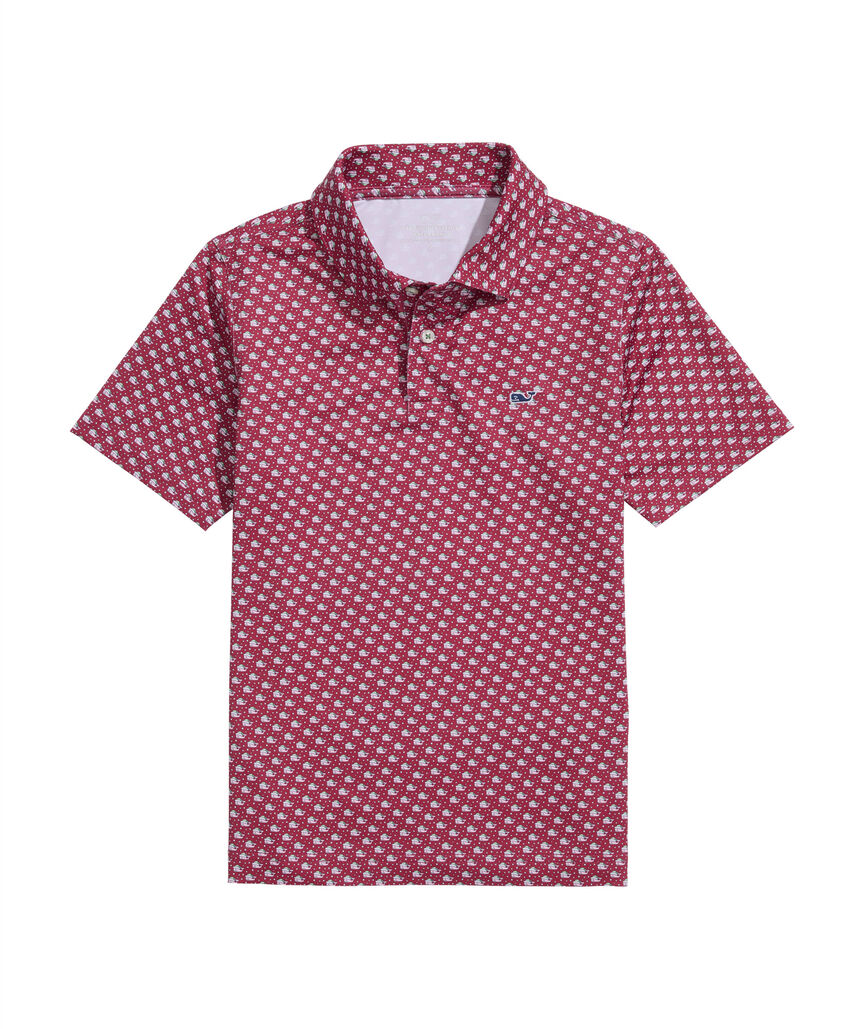 OUTLET Boys' Santa Whale Performance Polo