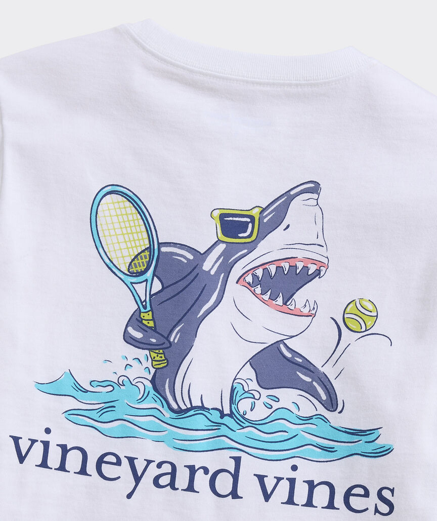 Boys' Shark Tennis Short-Sleeve Pocket Tee