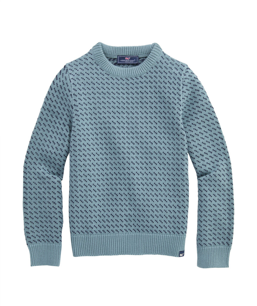 OUTLET Boys' Marine Birdseye Crewneck Sweater
