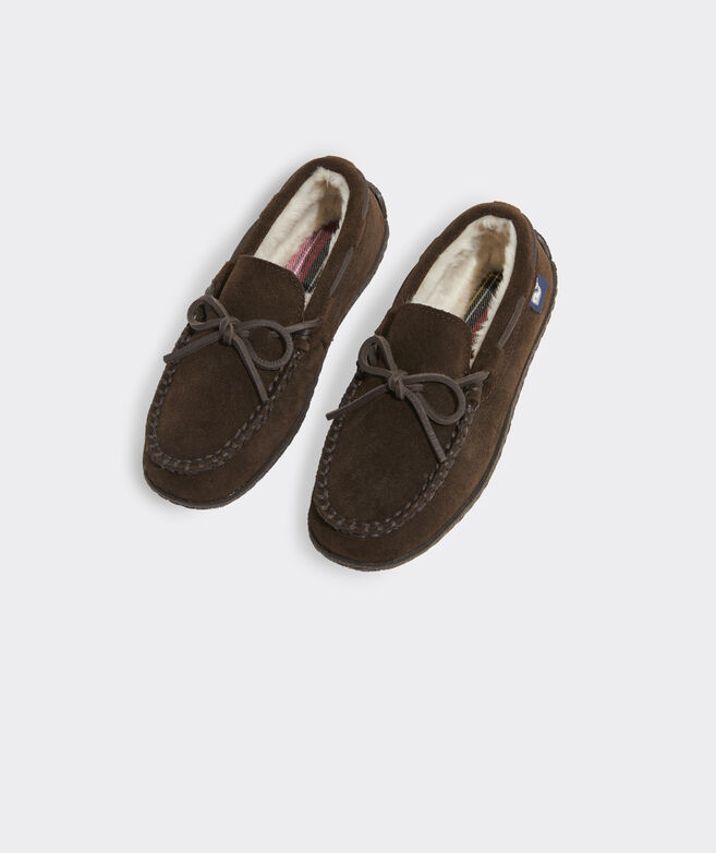 Boys' Peaks Plaid Moccasin Slippers