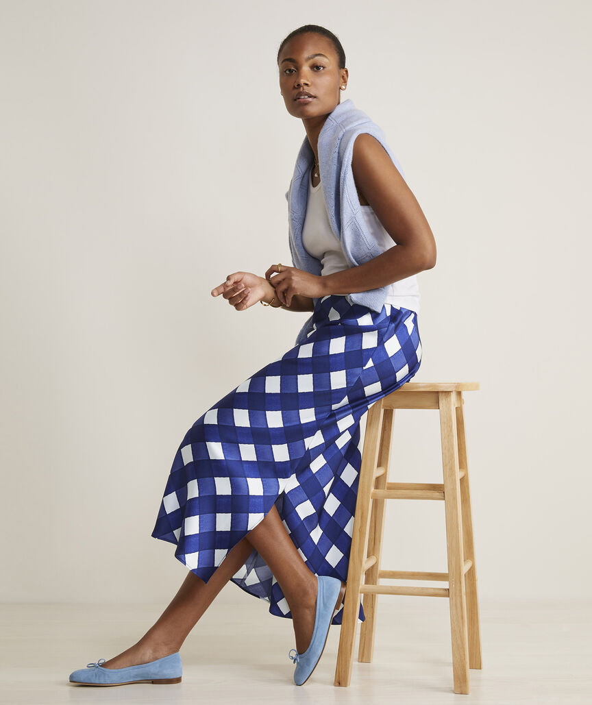 Satin Midi Slip Skirt