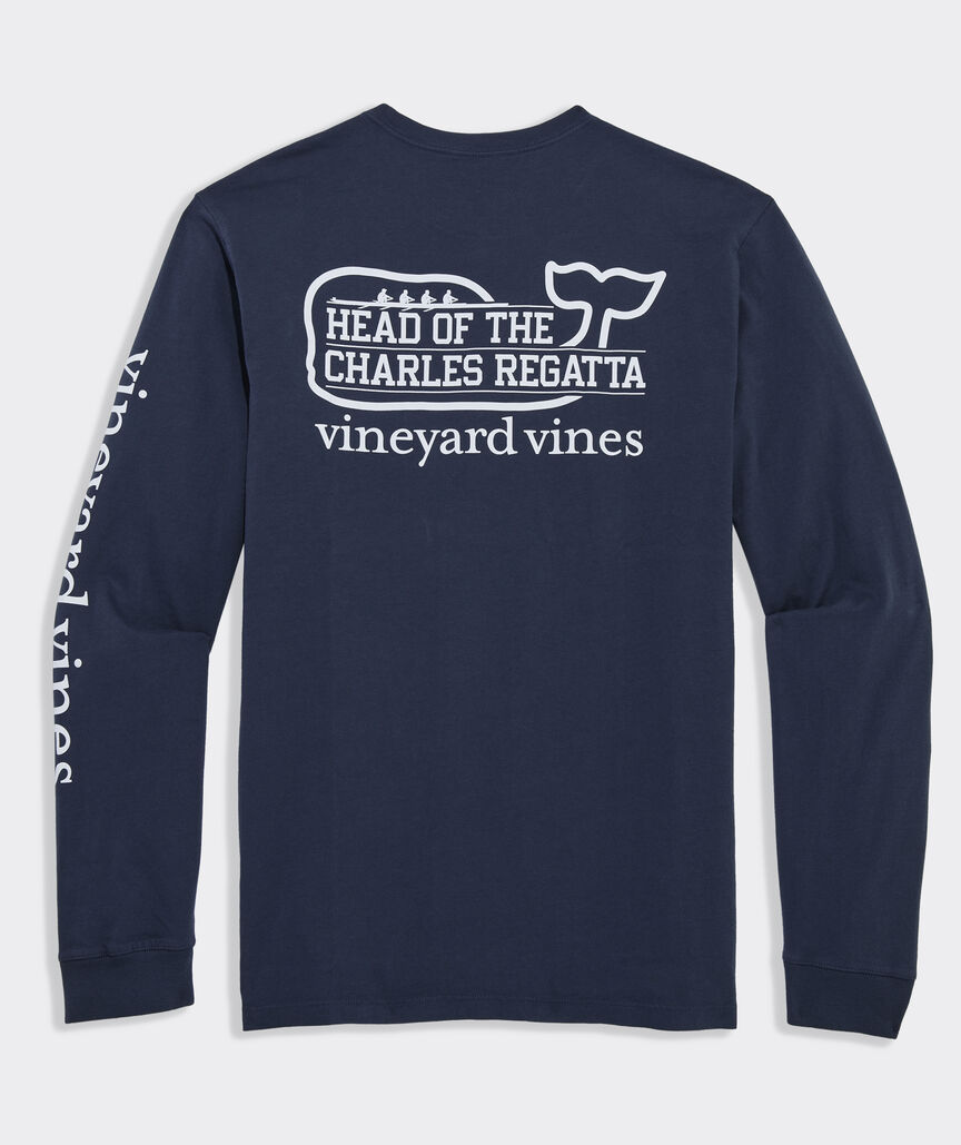 Head Of The Charles® Whale Outline Long-Sleeve Pocket Tee