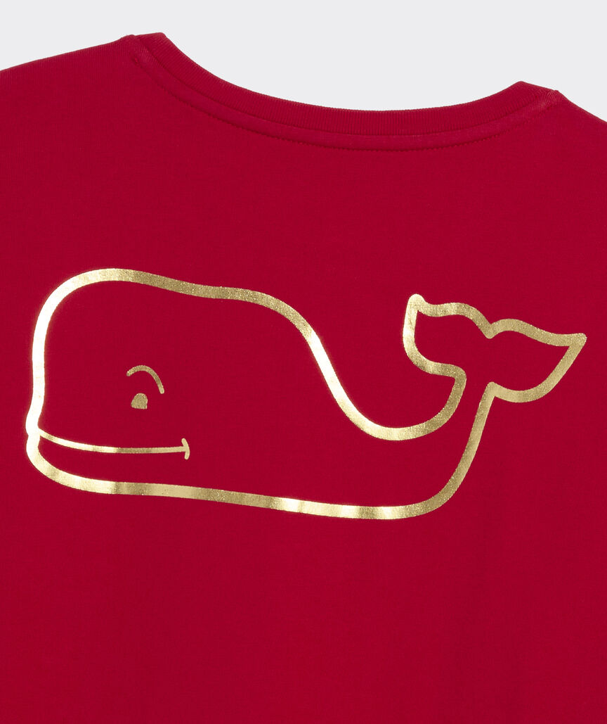 Women's Foil Vintage Whale Long-Sleeve Pocket Tee