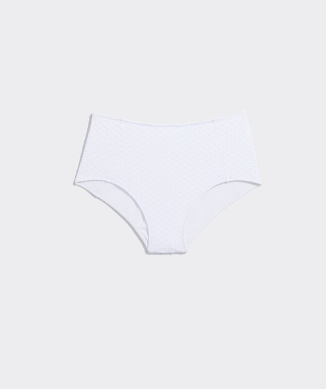 Swiss Dot High-Waist Swim Bikini Bottom