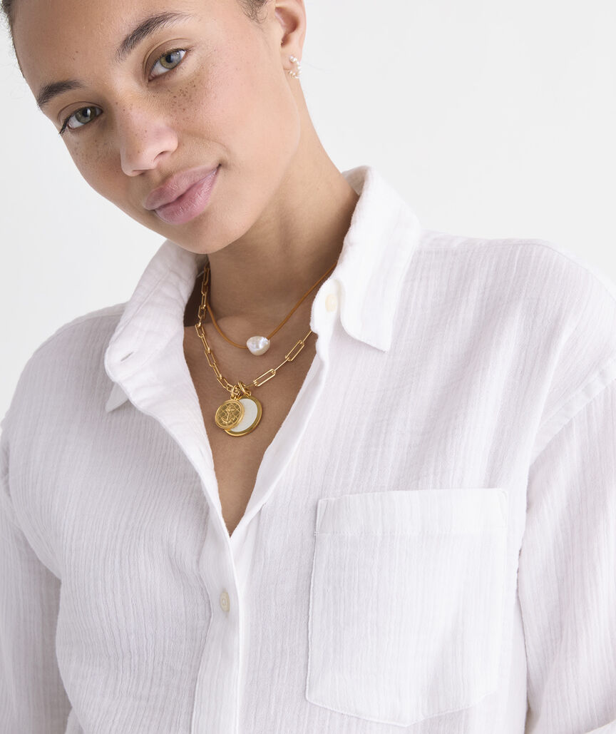 Birdie Gauze Button-Down