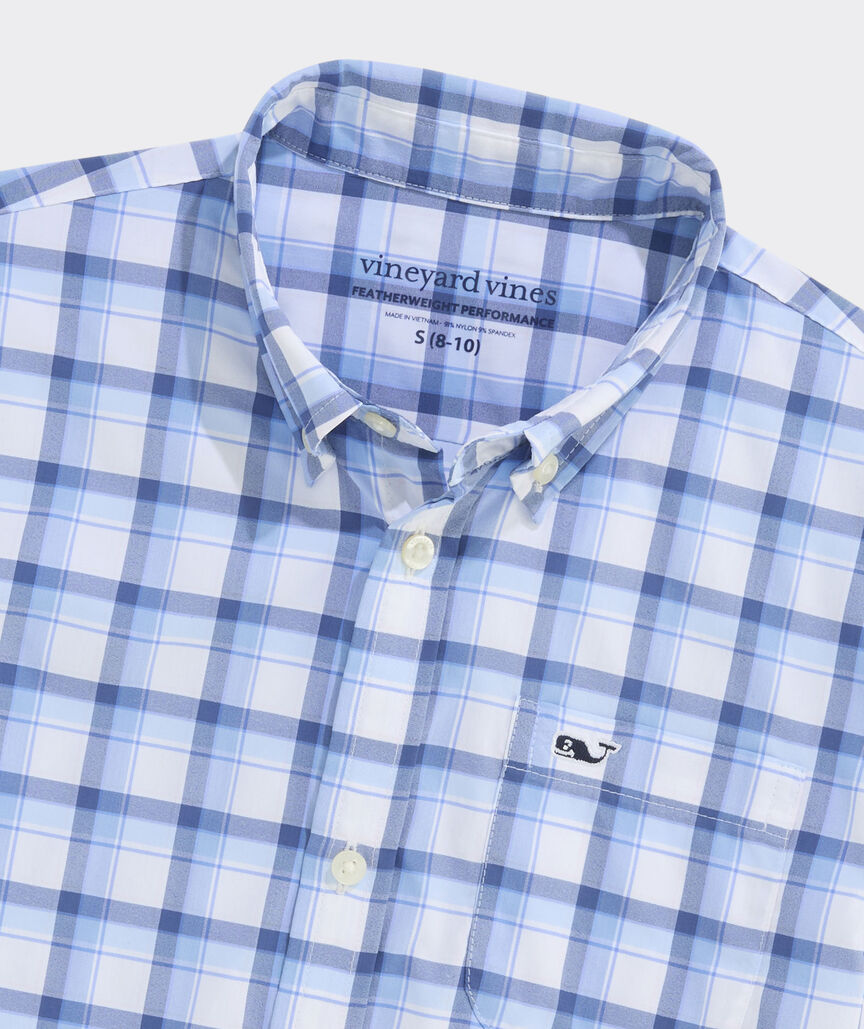 Boys' Coconut Bluff Plaid Featherweight Short-Sleeve Shirt
