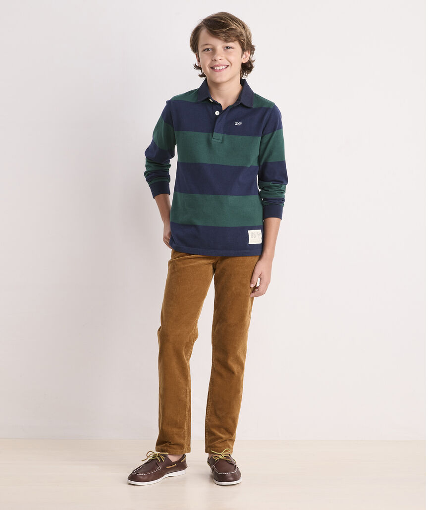 Boys' Striped Cotton Rugby Shirt