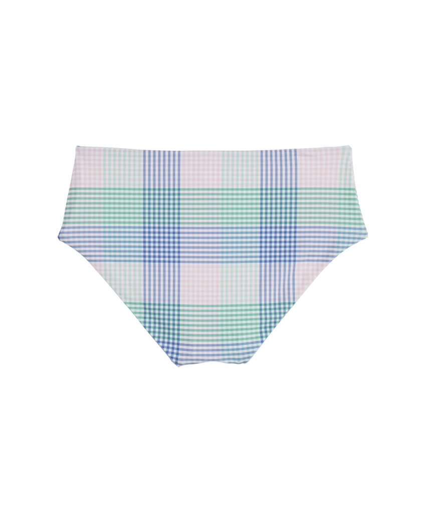OUTLET Women's Plaid Mid Rise Bikini Bottom