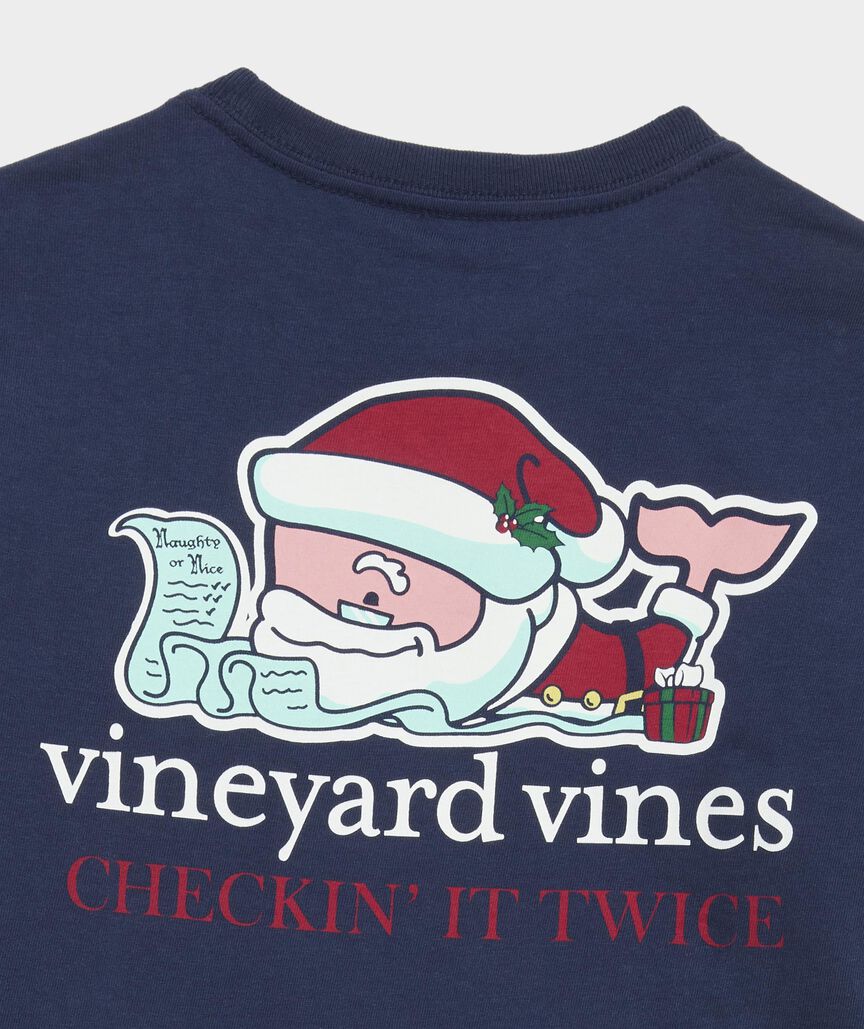 Boys' Santa Whale List Long-Sleeve Pocket Tee