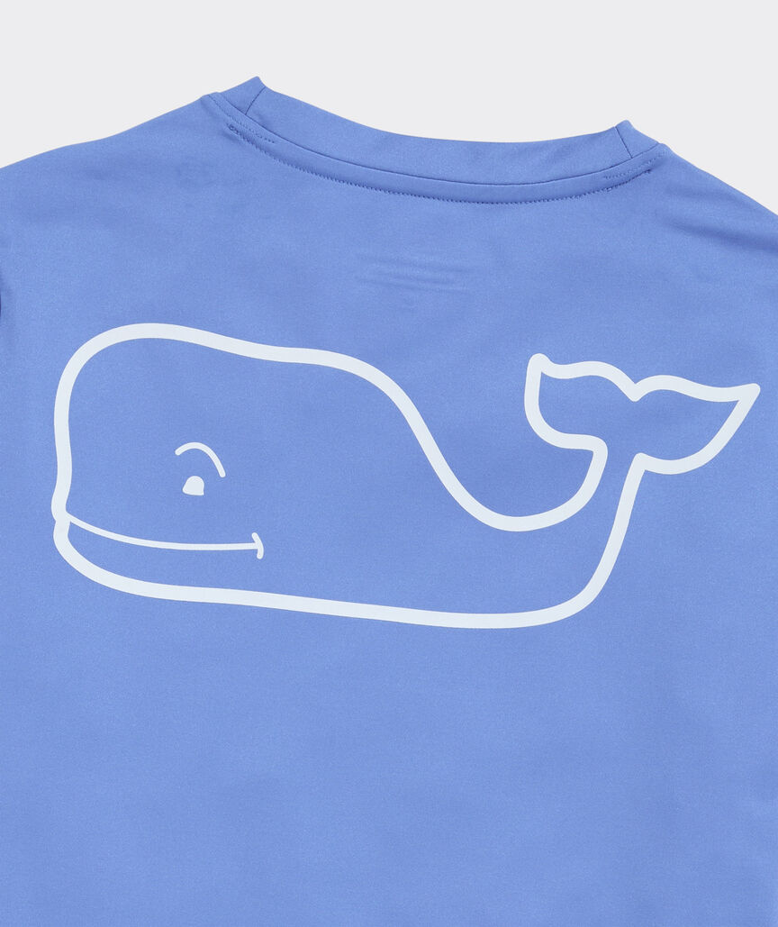 Boys' Performance Whale Outline Short-Sleeve Harbor Sun Tee