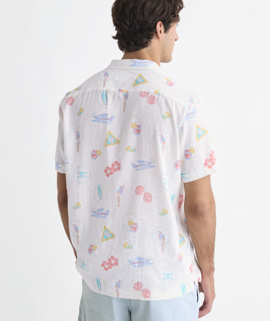 Sea The Keys Seabreeze Linen Rayon Short-Sleeve Cabana Shirt