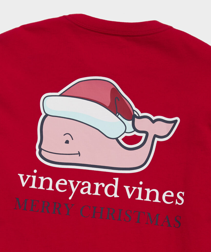 Santa Whale Long-Sleeve Pocket Tee