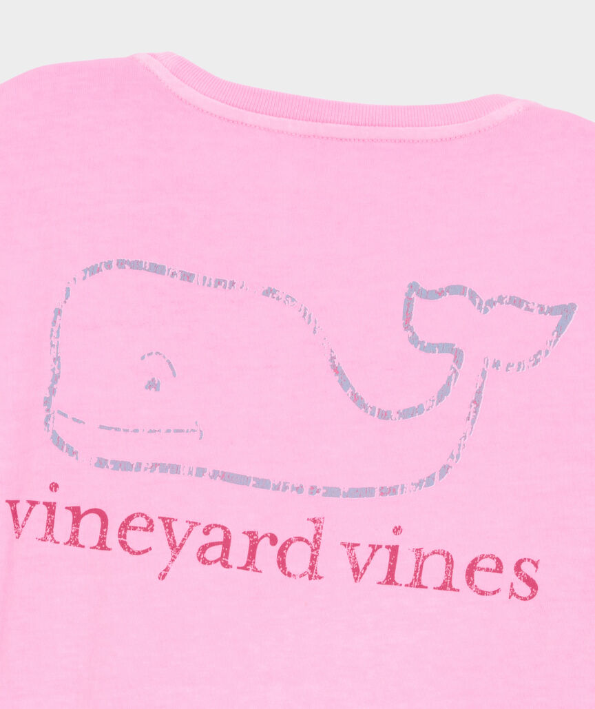 Women's Garment-Dyed Two-Toned Vintage Whale Short-Sleeve Pocket Tee