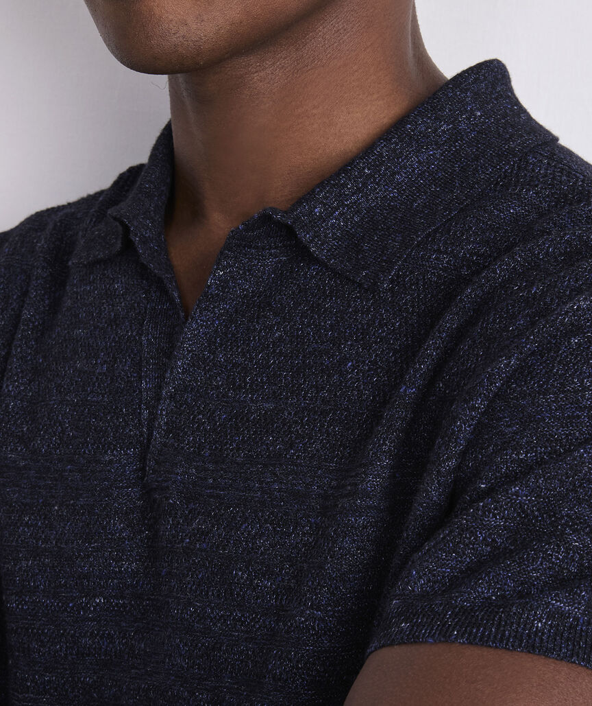 Linen Blend Sweater Polo
