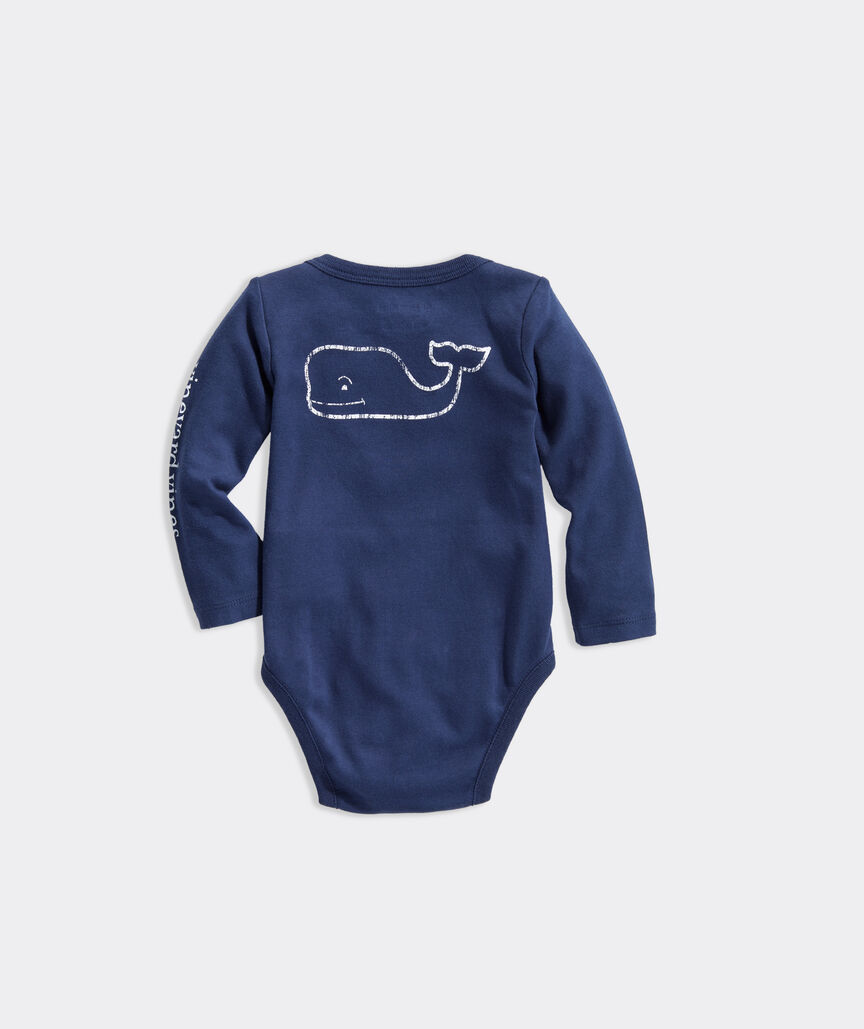 Baby Long-Sleeve Vintage Whale Body Suit
