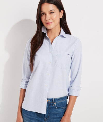 Vineyard Vines Oxford Striped Chilmark Relaxed Button-Down Shirt (Blue)