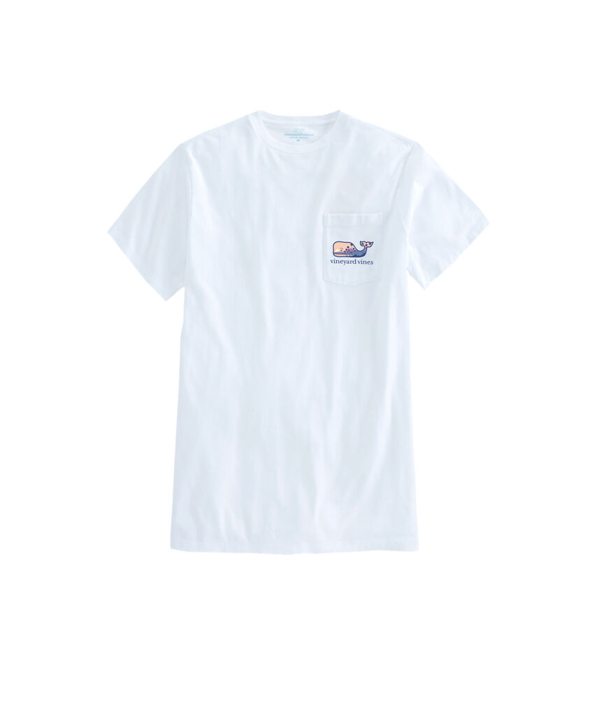 OUTLET Palm Tree Scenic Whale Short-Sleeve Pocket Tee