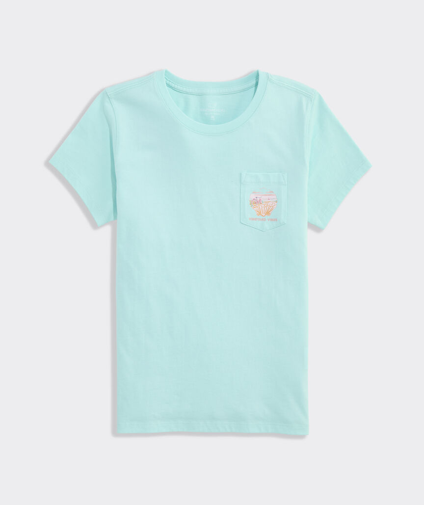 Girls' Seashell Scenic Short-Sleeve Pocket Tee