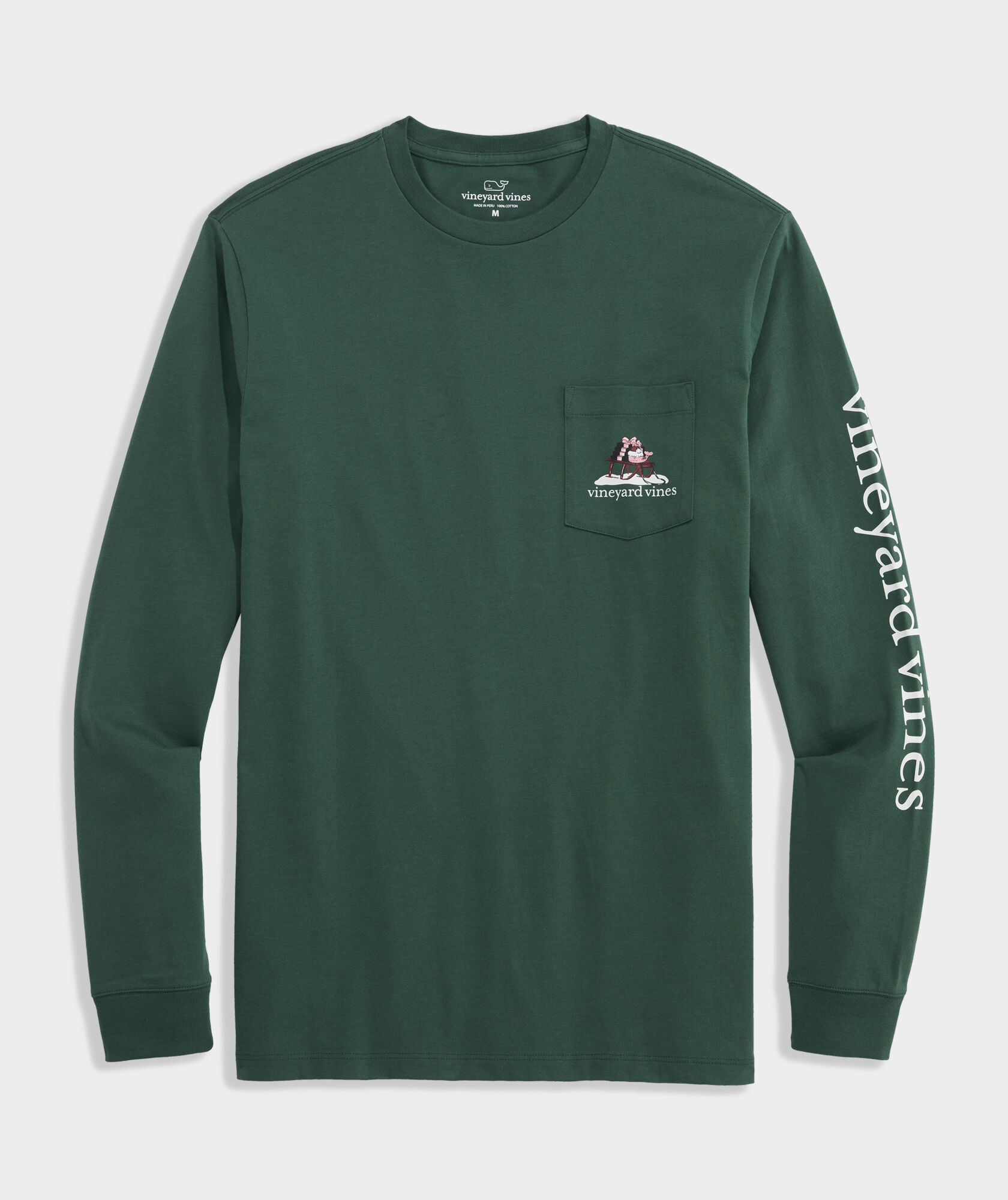 Santa's Sleigh Pup Long-Sleeve Pocket Tee