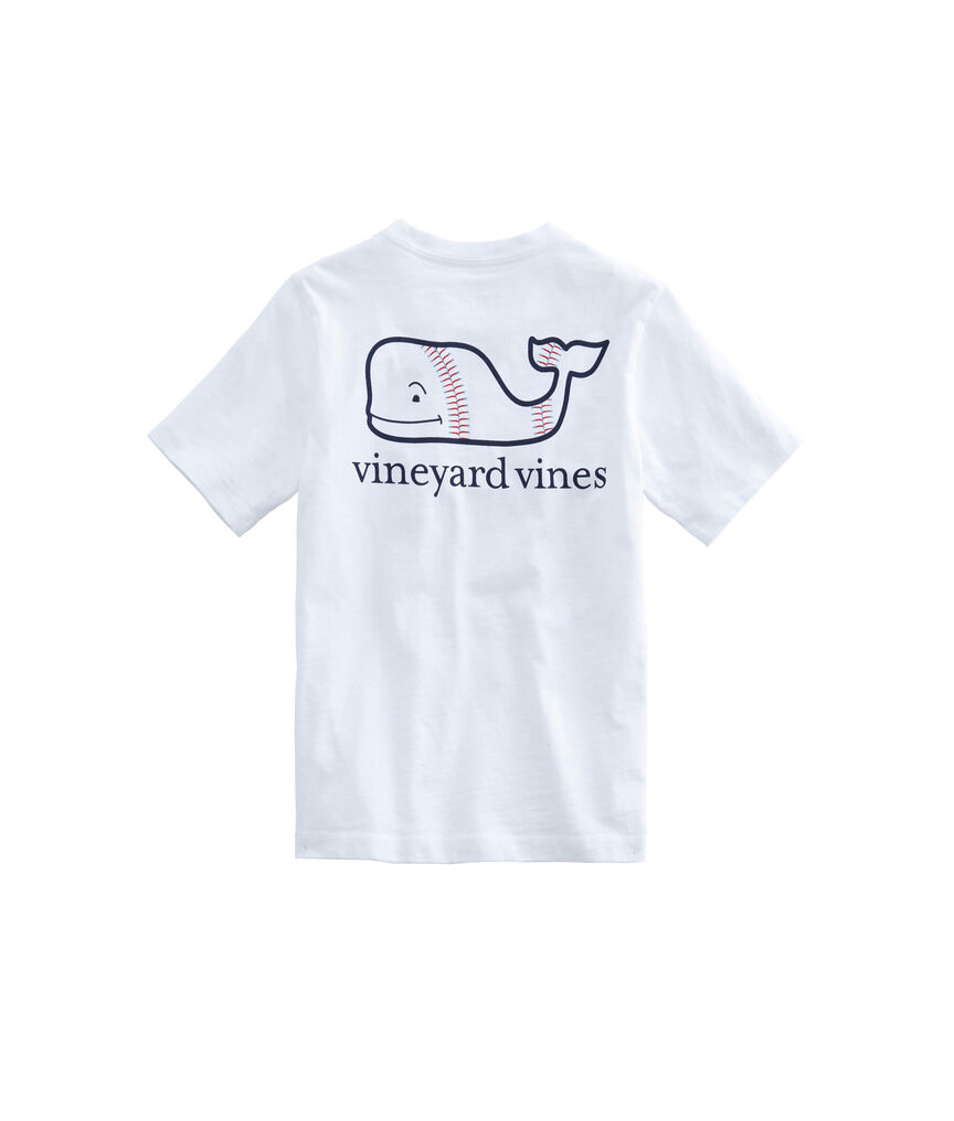 Boys Baseball Whale Pocket T-Shirt
