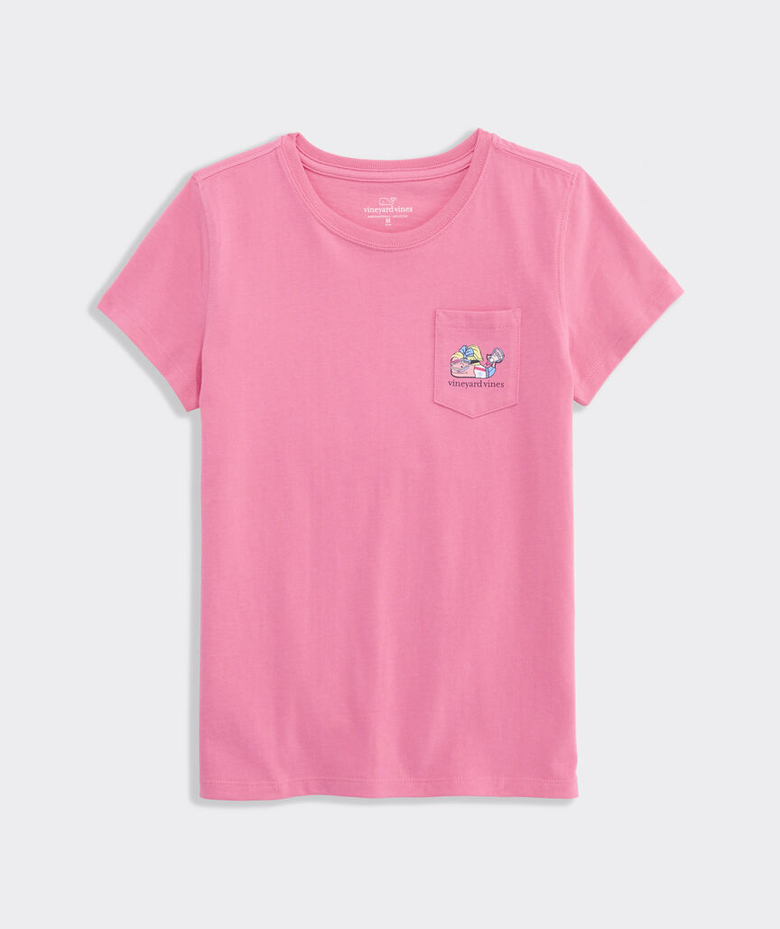 Girls' Bow Lacrosse Whale Short-Sleeve Pocket Tee