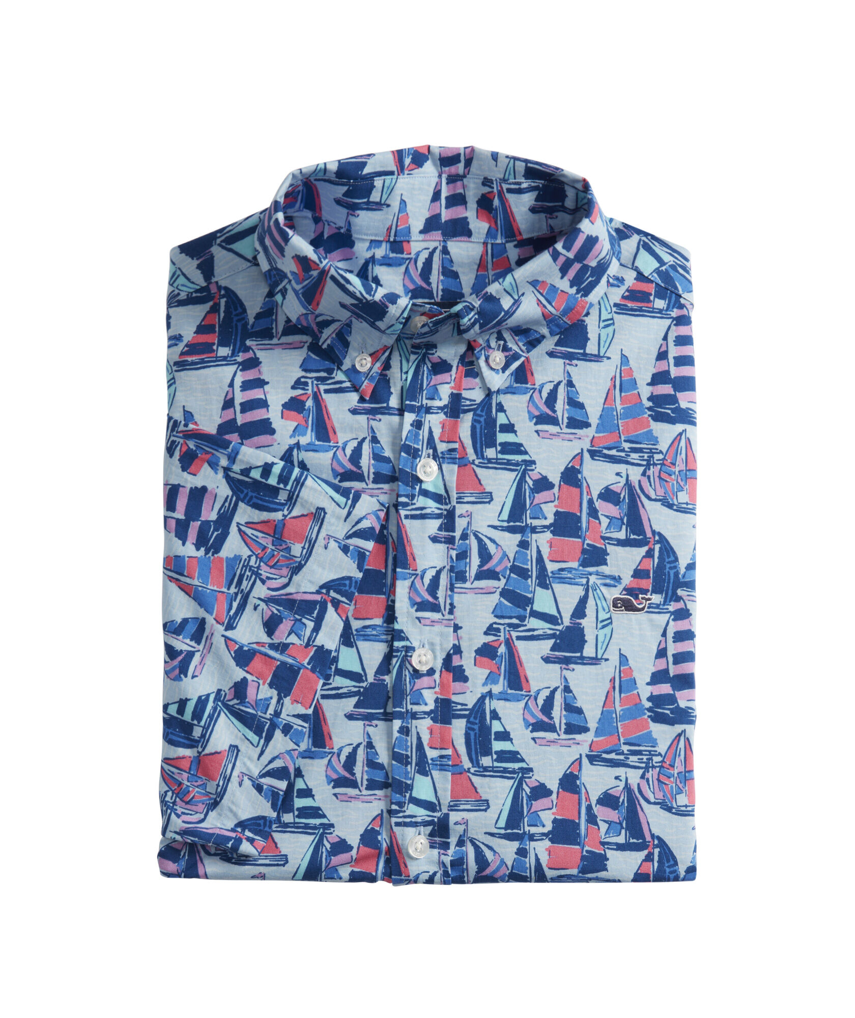 Shop OUTLET Classic Fit Painted Sailboat Print Short-Sleeve Shirt at ...