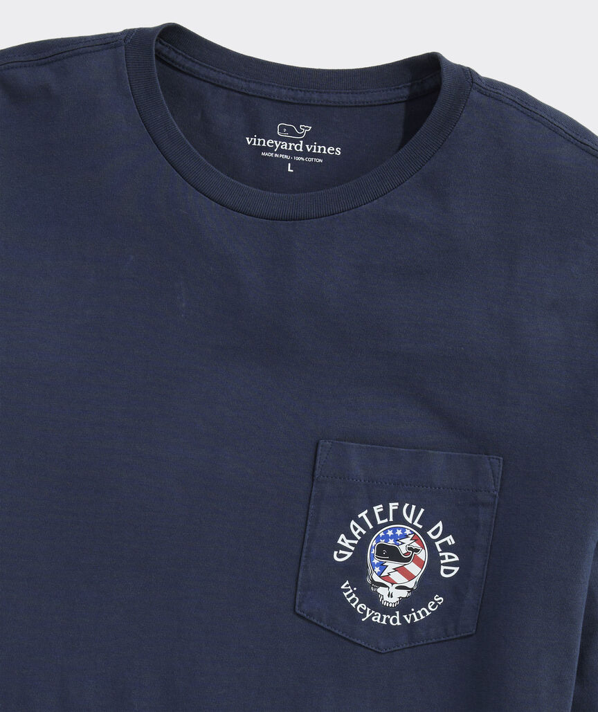Grateful Dead x vineyard vines USA Stealie Long-Sleeve Pocket Tee