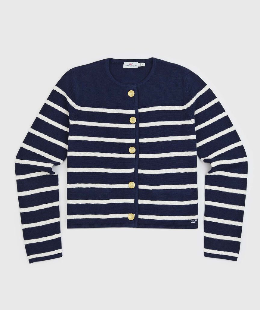 OUTLET Cotton Stripe Cardigan