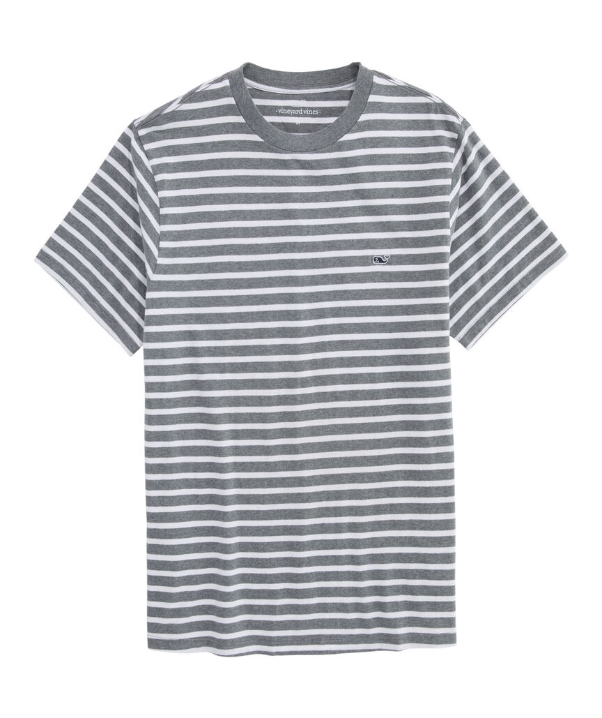 OUTLET Sunwashed Heathered Stripe Whale Embroidered Short-Sleeve Tee