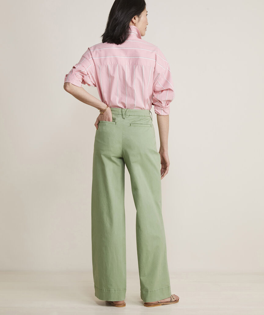 cropped wide leg chinos
