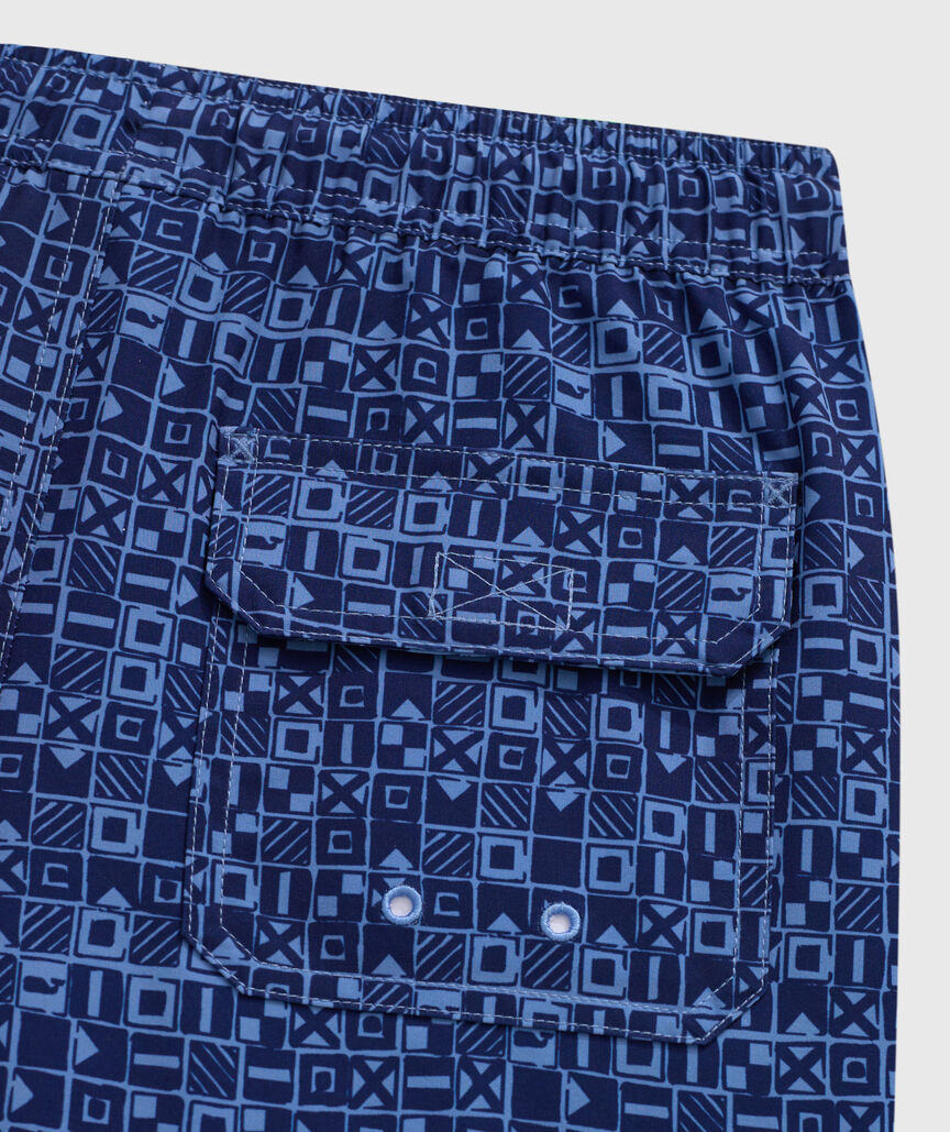 OUTLET Boys' Nautical Flags Chappy Swim Trunks