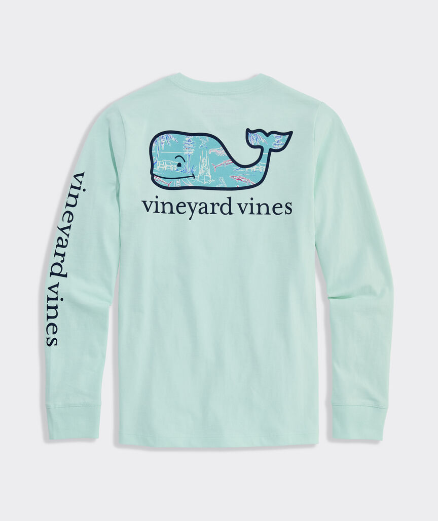 Boys' Keys Scenic Whale Long-Sleeve Pocket Tee
